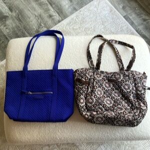Vera Bradley microfiber Blue Vera tote and pattern tote